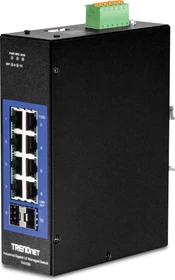 TRENDnet TI Hardened Industrial Railmount Gigabit Managed Switch, 8x RJ-45, 2x SFP (TI-G102i)