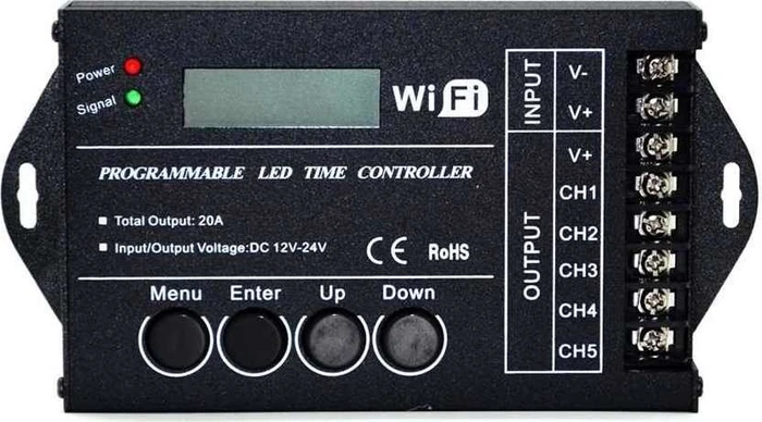 Leynew TC421, Universal 5-Kanal LED-Dimmer/Steuerung, 12-24V, 5x 4A, WIFI, 240W