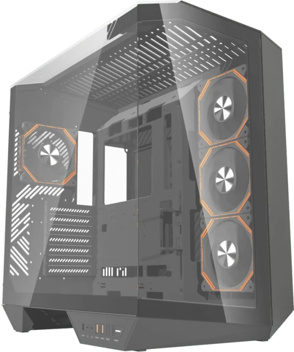 DarkFlash DY470 Shadow Black, inkl. 4x Lüfter, inkl. GPU-Halterung, Glasfenster