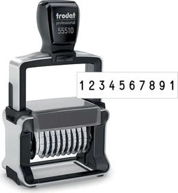 trodat professional 4.0 55510 Ziffernstempel, 10-stellig, silber/schwarz