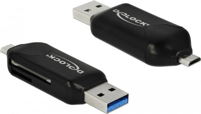 DeLOCK OTG Dual-Slot-Cardreader, USB-A 3.0/USB 2.0 Micro-B [Stecker]