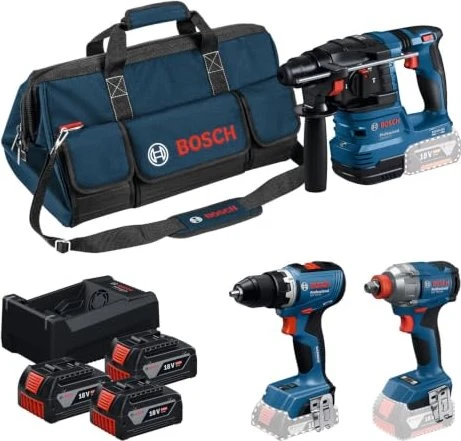 Bosch Professional Akku-Maschinenset inkl. Tasche + 3 Akkus 5.0Ah