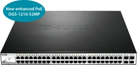 D-Link DGS-1210 Rackmount Gigabit Smart Switch, 48x RJ-45, 4x SFP, 370W PoE (DGS-1210-52MP)