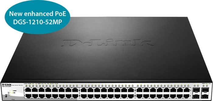 D-Link DGS-1210 Rackmount Gigabit Smart Switch, 48x RJ-45, 4x SFP, 370W PoE