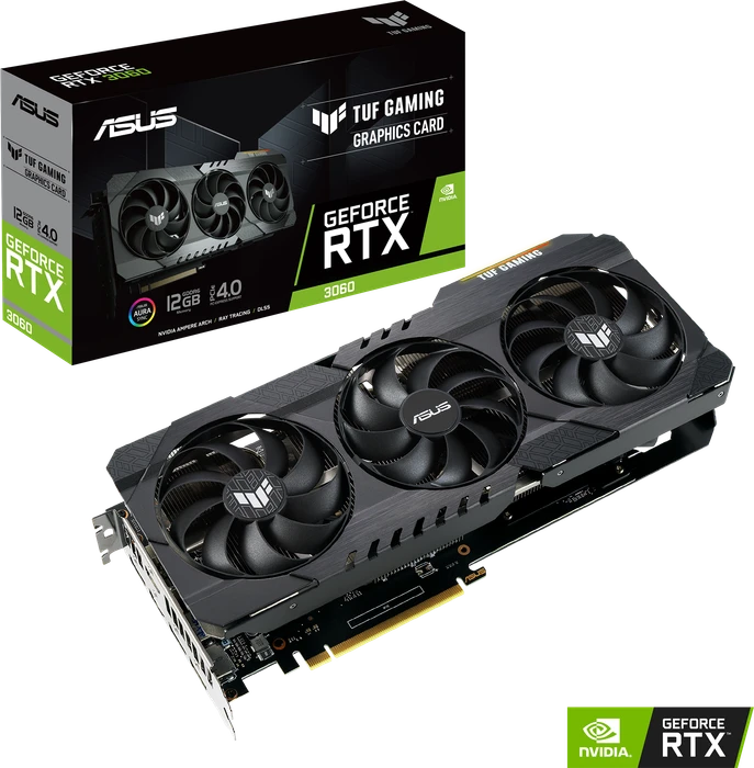 ASUS TUF Gaming GeForce RTX 3060, TUF-RTX3060-12G-GAMING, 12GB GDDR6, 2x HDMI, 3x DP