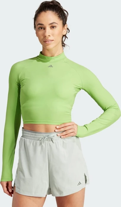 adidas HIIT Heat.RDY Crop Funktionsshirt langarm semi lucid lime (Damen)