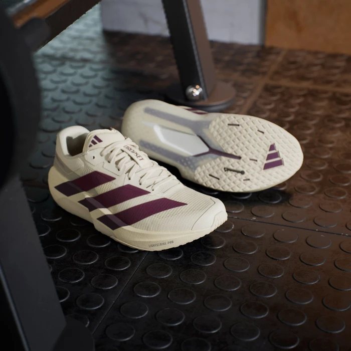 adidas Adizero Dropset Pro warm vanilla/maroon (Damen)