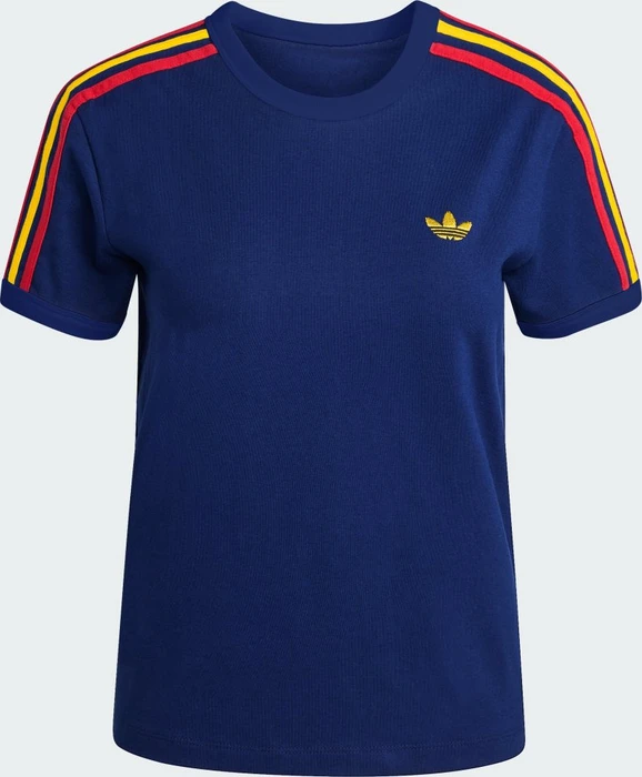 adidas 3-Streifen Slim T-Shirt kurzarm night indigo/better scarlet/white (Damen)