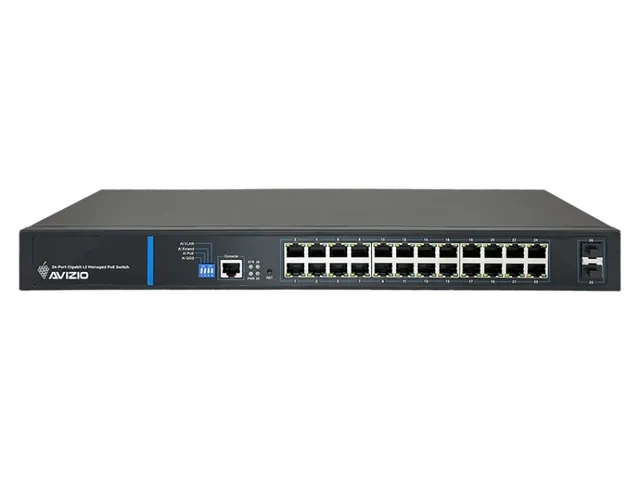 Avizio SM Rackmount Gigabit Managed Switch, 24x RJ-45, 2x SFP, 250W PoE+