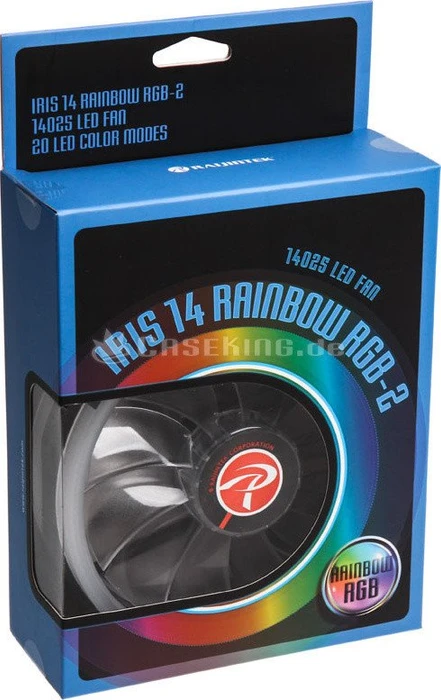 Raijintek Iris 14 Rainbow RGB, LED-Steuerung, Fernbedienung, 140mm, 2er-Pack