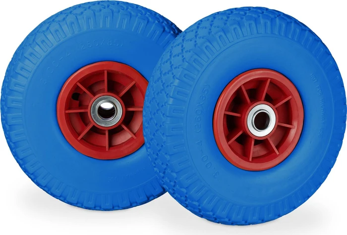 Relaxdays PU Ersatzrad für Sackkarre 26cm rot/blau