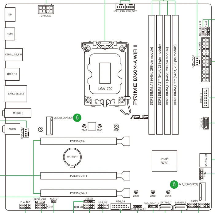 ASUS Prime B760M-A WIFI II (Intel 1700)