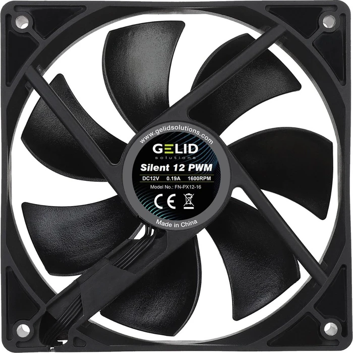 Gelid Solutions Silent 12 PWM, schwarz, 120mm