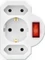 Hama Adapterstecker mit Schalter, 3-fach, 1x Schuko, 2x Euro, weiß Vorschaubild