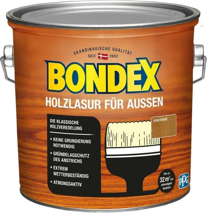 Bondex Holzlasur außen kastanie, 2.5l