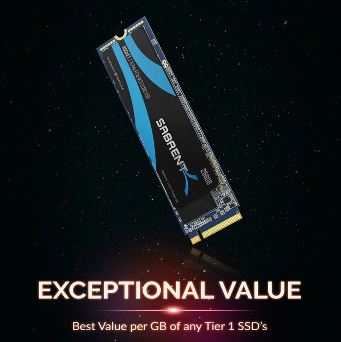 Sabrent Rocket 256GB, M.2 2280 / M-Key / PCIe 3.1 x4