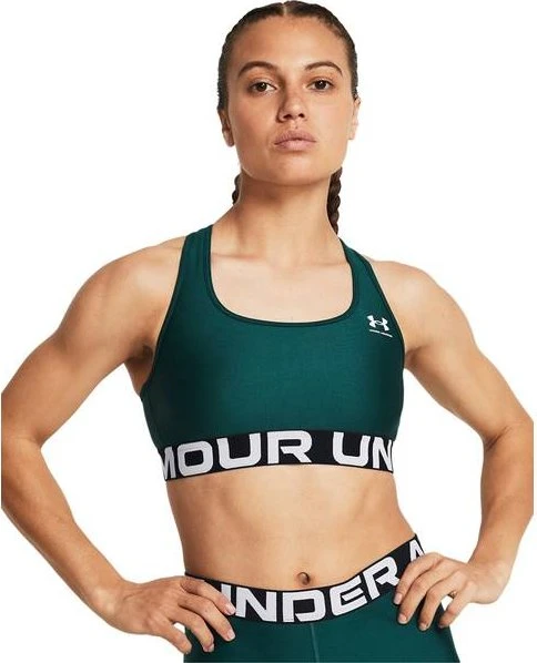 Under Armour HeatGear Armour Mid Sport-BH hydro teal/white (Damen)