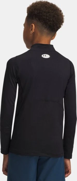 Under Armour HeatGear Armour Mock Funktionsshirt langarm schwarz/weiß (Junior)