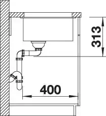 Blanco Subline 400-U Unterbau Becken mittig anthrazit