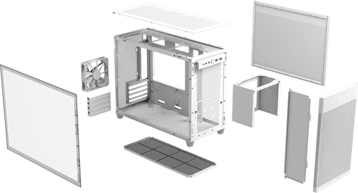 ASUS Prime AP201 Tempered Glass, weiß, Glasfenster