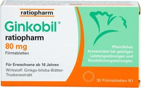Ginkobil ratiopharm 80mg Filmtabletten, 30 Stück