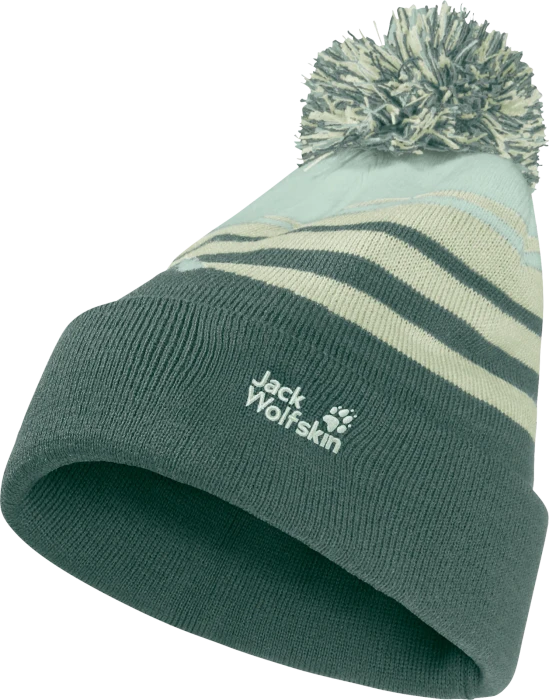 Jack Wolfskin Stripy Pompom Beanie (Junior)