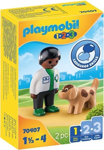 playmobil 1.2.3 Tierarzt mit Hund