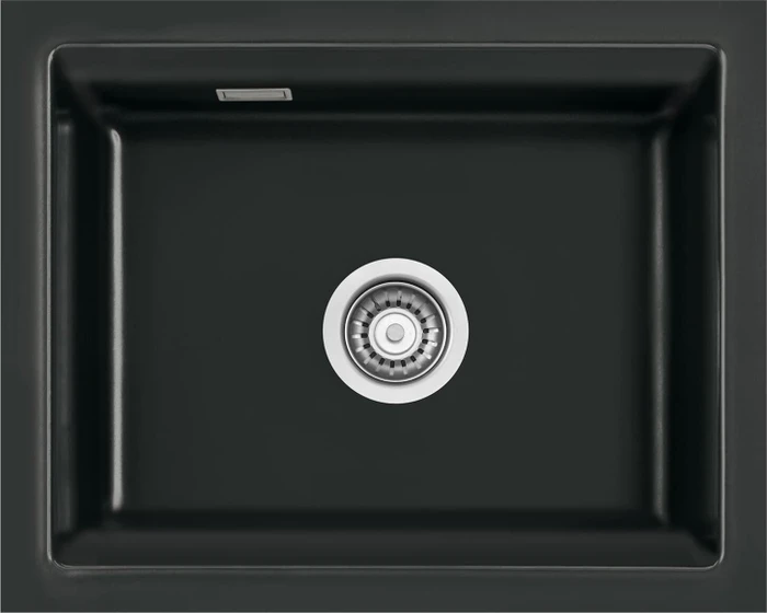 systemceram Kara 50 U Unterbau Becken mittig nero