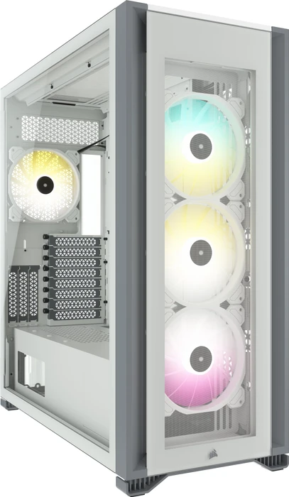 Corsair iCue 7000X RGB, weiß, Glasfenster