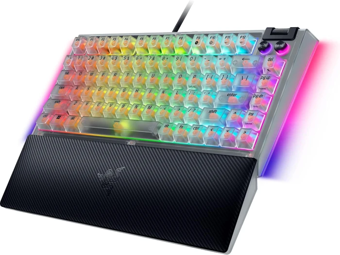 Razer BlackWidow V4 75%, Phantom White Edition, hot-swap, Razer ORANGE Tactile Gen-3, USB, US