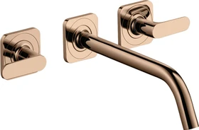 Hansgrohe Axor Citterio M 3-Loch Waschbeckenarmatur mit Hebelgriffen 226mm polished red gold