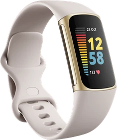 Fitbit Charge 5 Aktivitäts-Tracker lunar white/soft gold