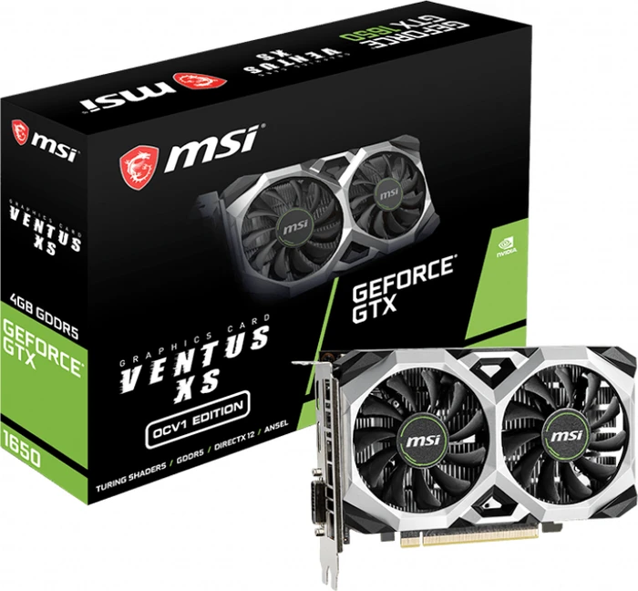 MSI GeForce GTX 1650 Ventus XS 4G OCV1, 4GB GDDR5, DVI, HDMI, DP