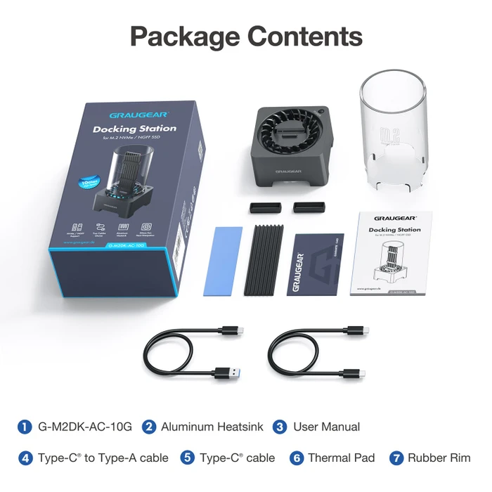 Graugear G-M2DK-AC-10G, M.2 NVMe Dockingstation, USB-C 3.1