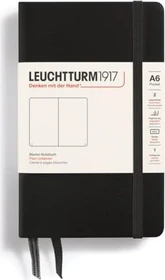 Leuchtturm1917 Pocket Notizbuch, A6, glatt, Hardcover, schwarz, 93 Blatt