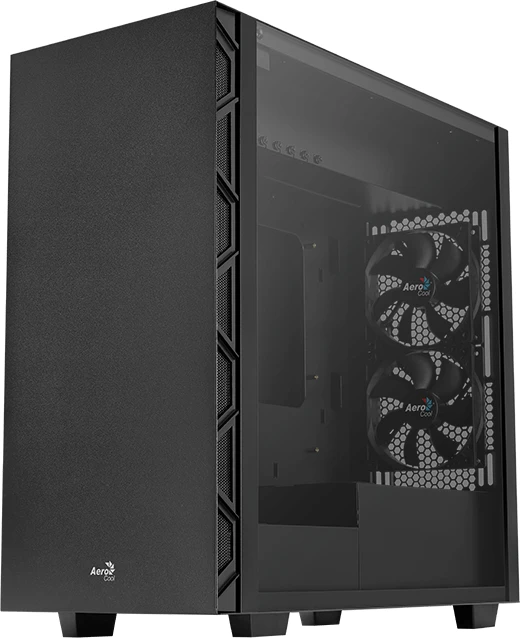 AeroCool Flo, schwarz, Glasfenster