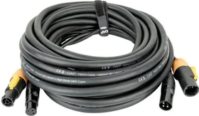 DAP Audio FP22 Hybrid Cable - Power Pro True & 3-pin XLR, 15m schwarz