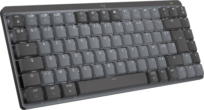 Logitech MX Mechanical Mini for Mac, Space Gray, LEDs weiß, Logi Bolt, Kailh Choc V2 LOW PROFILE BROWN, USB/Bluetooth, FR