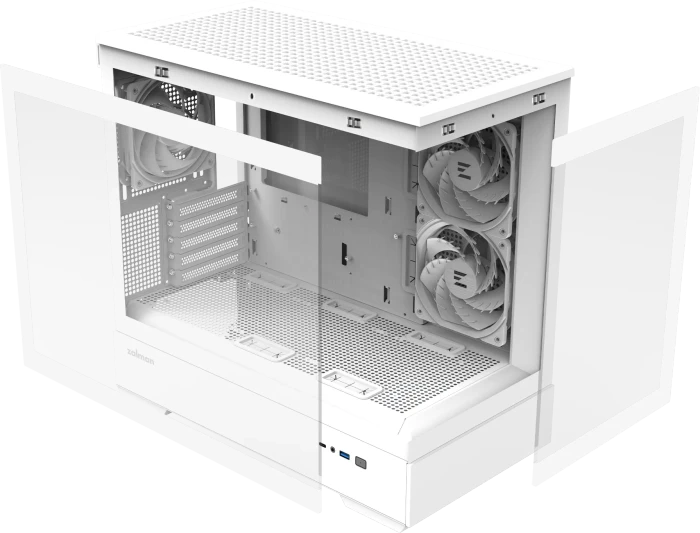 Zalman P30 [V2] White, weiß, Glasfenster