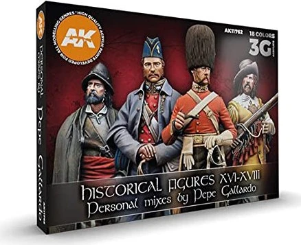 AK-Interactive 3rd Gen Acrylic Colors Signature Set Pepe Gallardo Historical Figures Farbset, 18-tlg.
