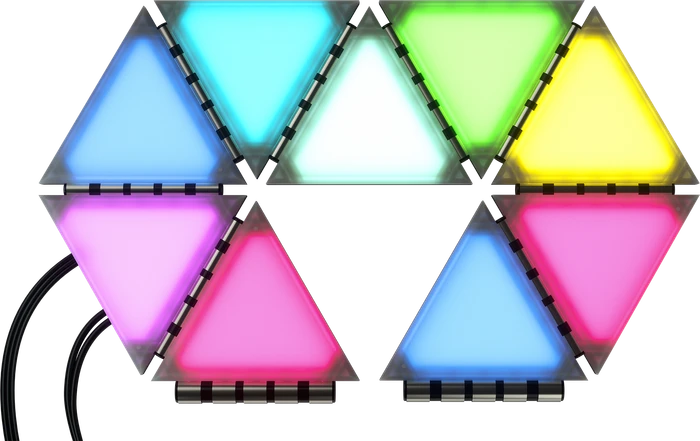 Corsair iCUE LC100 Case Accent Lighting Panels Mini Triangle Starter Kit, RGB-Beleuchtungsset, 9er-Pack, schwarz