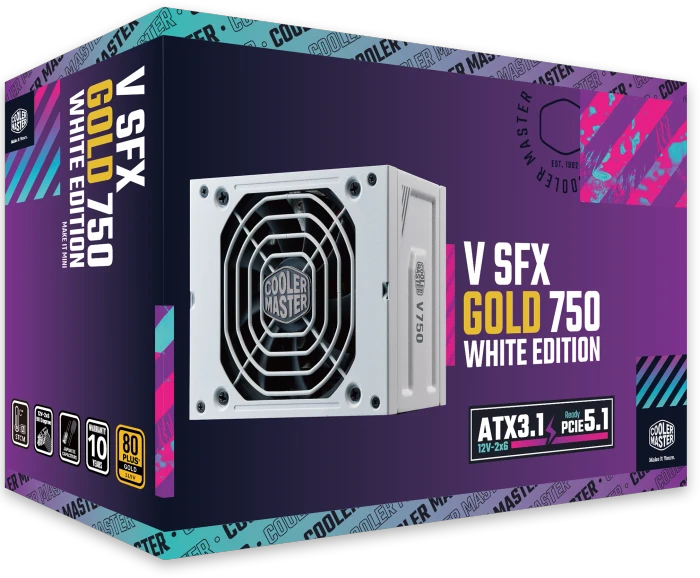 Cooler Master V-Series V750 SFX Gold White Edition 750W, ATX 3.1