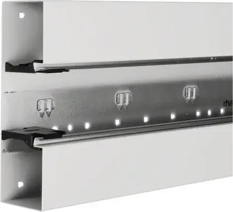 Hager Brüstungskanal-Unterteil frontrastend Stahl BRS 70x210mm Oberteil 80mm lichtgrau