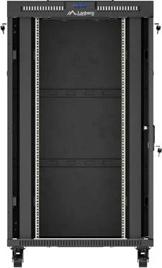 Lanberg 19" Rackschrank 27HE, LCD, freistehend, Flat Pack, V2, Glastür, IP20, RAL 9004, 1000mm tief