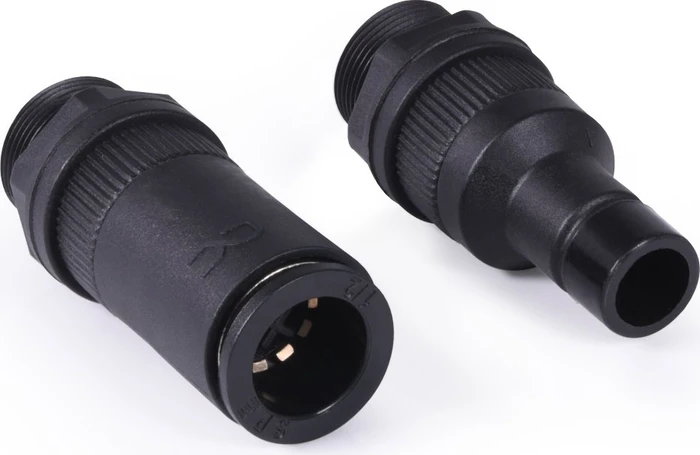 Alphacool ES Schnellverschluss Kupplung Set PushIn Industry Version G1/4" IG/IG Schottverschraubung, schwarz