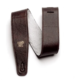 Ernie Ball 2.5" Adjustable Italian Leather Strap with Fur Padding Chestnut