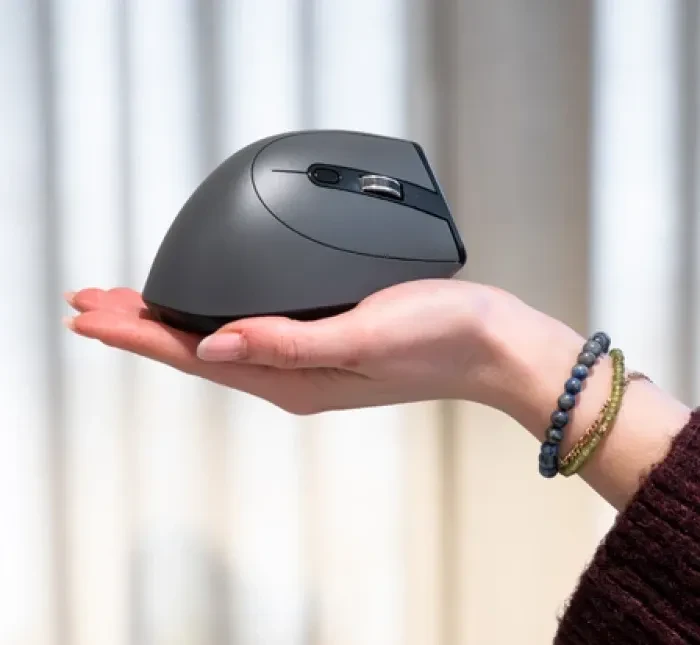 BakkerElkhuizen Grip Pro Wireless Vertical Mouse, grau/schwarz, USB