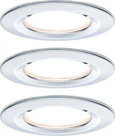 Paulmann Nova Coin rund starr 6W Einbauleuchte chrom, 3 Stück