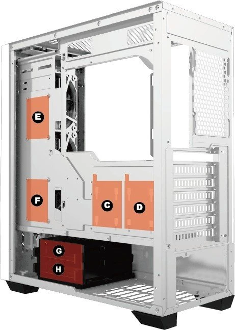 AZZA Apollo 430 DF2, weiß, Glasfenster