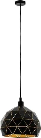 Eglo Roccaforte Pendelleuchte 40cm schwarz/gold